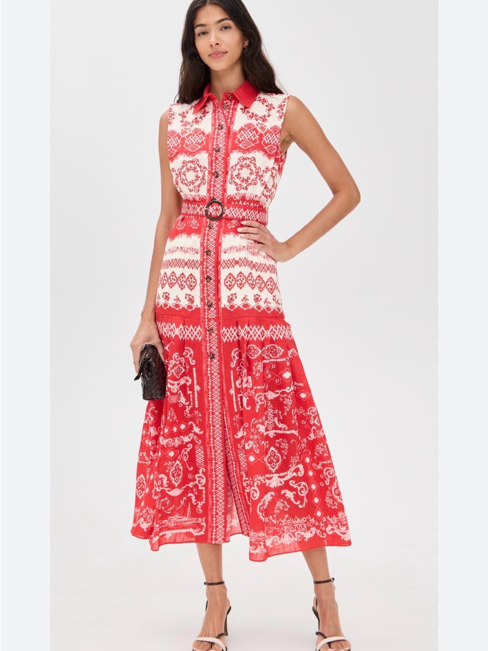 SALONI Nya Dress in Vermilion Riviera, Size US 4